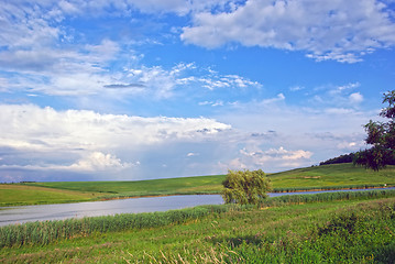 Image showing Lake and meadow