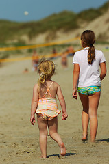 Image showing two girls on beach