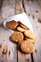 Image showing fresh crispy oat cookies