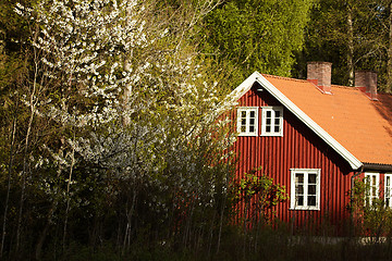 Image showing The red romantic house