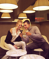 Image showing couple sitting in the cafe