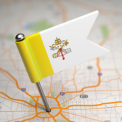 Image showing Vatican City Small Flag on a Map Background.