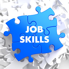 Image showing Job Skills Concept on Blue Puzzle.