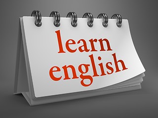 Image showing Learn English -Red Words on Desktop Calendar.