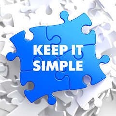 Image showing Keep It Simple Concept on Blue Puzzle.