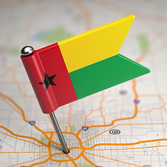 Image showing Guinea-Bissau Small Flag on a Map Background.