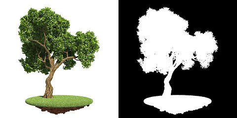 Image showing Green Tree on Grass with Detail Raster Mask.