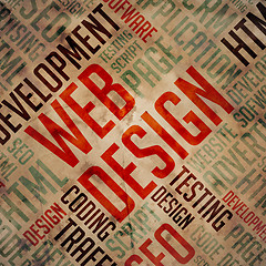 Image showing Web Design - Grunge Word Cloud Concept.