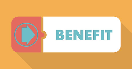 Image showing Benefit on Orange Background in Flat Design.