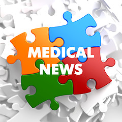 Image showing Medical News on Multicolor Puzzle.