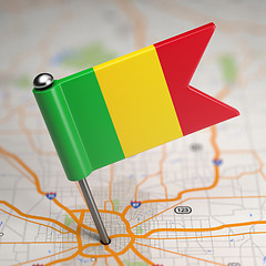 Image showing Mali Small Flag on a Map Background.