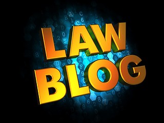 Image showing Law Blog - Gold 3D Words.