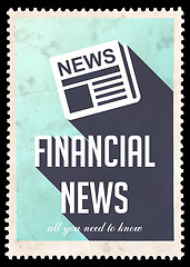 Image showing Financial News on Blue in Flat Design.