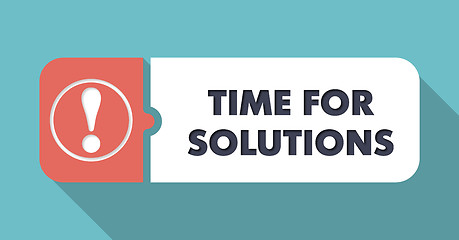 Image showing Time For Solutions on Blue in Flat Design.