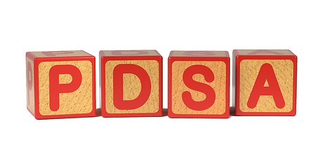 Image showing PDSA - Colored Childrens Alphabet Blocks.