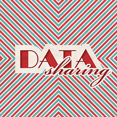 Image showing Data Sharing Concept on Striped Background.