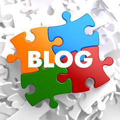 Image showing Blog - Multicolor Puzzle on White.