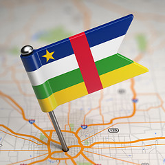 Image showing Central African Republic Small Flag on a Map.