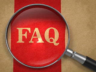 Image showing FAQ Concept Through Magnifying Glass.