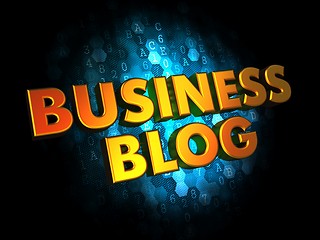 Image showing Business Blog - Gold 3D Words.