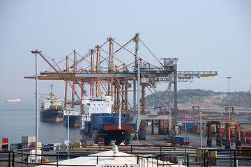 Image showing cargo port of piraeus athens greece