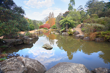 Image showing Picturesque lagoon at Mt Tomah in Autumn