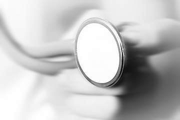 Image showing Young doctor with stethoscope.