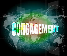 Image showing congagement word on business digital touch screen