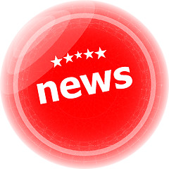 Image showing news red stickers on white, icon button