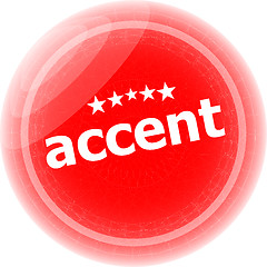 Image showing accent red stickers on white, icon button