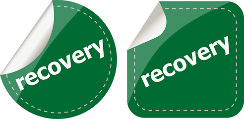 Image showing stickers label set business tag with recovery word