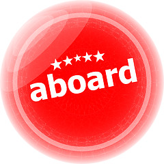 Image showing aboard word stickers icon button isolated on white