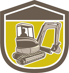 Image showing Mechanical Digger Excavator Shield Retro
