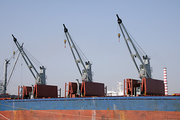 Image showing cargo ship cranes 2