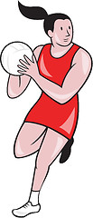 Image showing Netball Player Catching Ball Isolated Cartoon