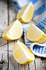 Image showing fresh juicy sliced lemon 