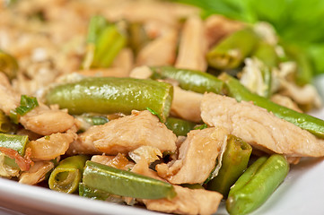 Image showing Green beans with chicken