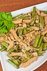 Image showing Green beans with chicken