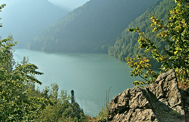 Image showing Rits's mountain lake in the mountains of the Caucasus.