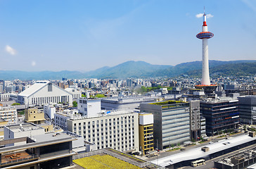 Image showing Kyoto, Japan skyline at Kyoto Tower.