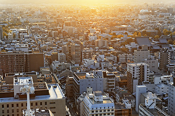 Image showing Sunset over Kyoto City in Japan. 