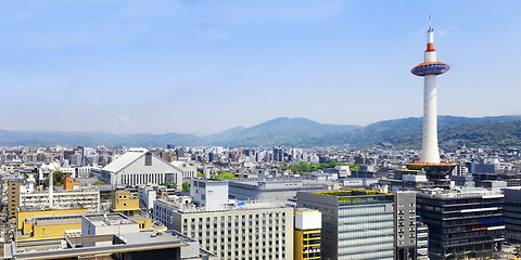 Image showing Kyoto, Japan skyline at Kyoto Tower.