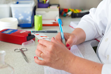 Image showing Blood type testing.