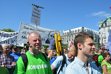 Image showing Norwegian farmers protesting