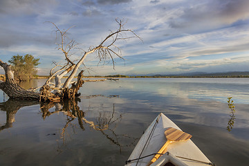 Image showing wide angle view from canoe 