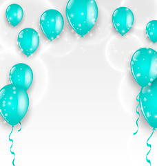 Image showing Holiday background with blue balloons