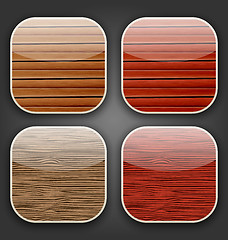 Image showing Backgrounds with wooden texture for the app icons