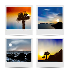 Image showing Set photo frames with beaches