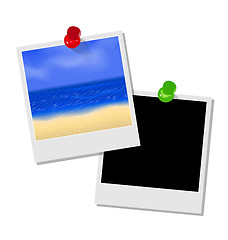 Image showing Photo frame with beach and empty photo frame