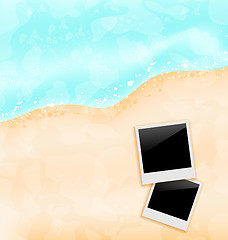Image showing Beach background with set photo frames